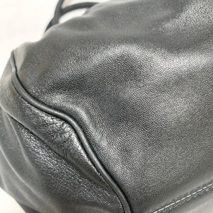 Salvatore Ferragamo Bag Gancini Hand Tote Purse Leather Black Silver Authentic