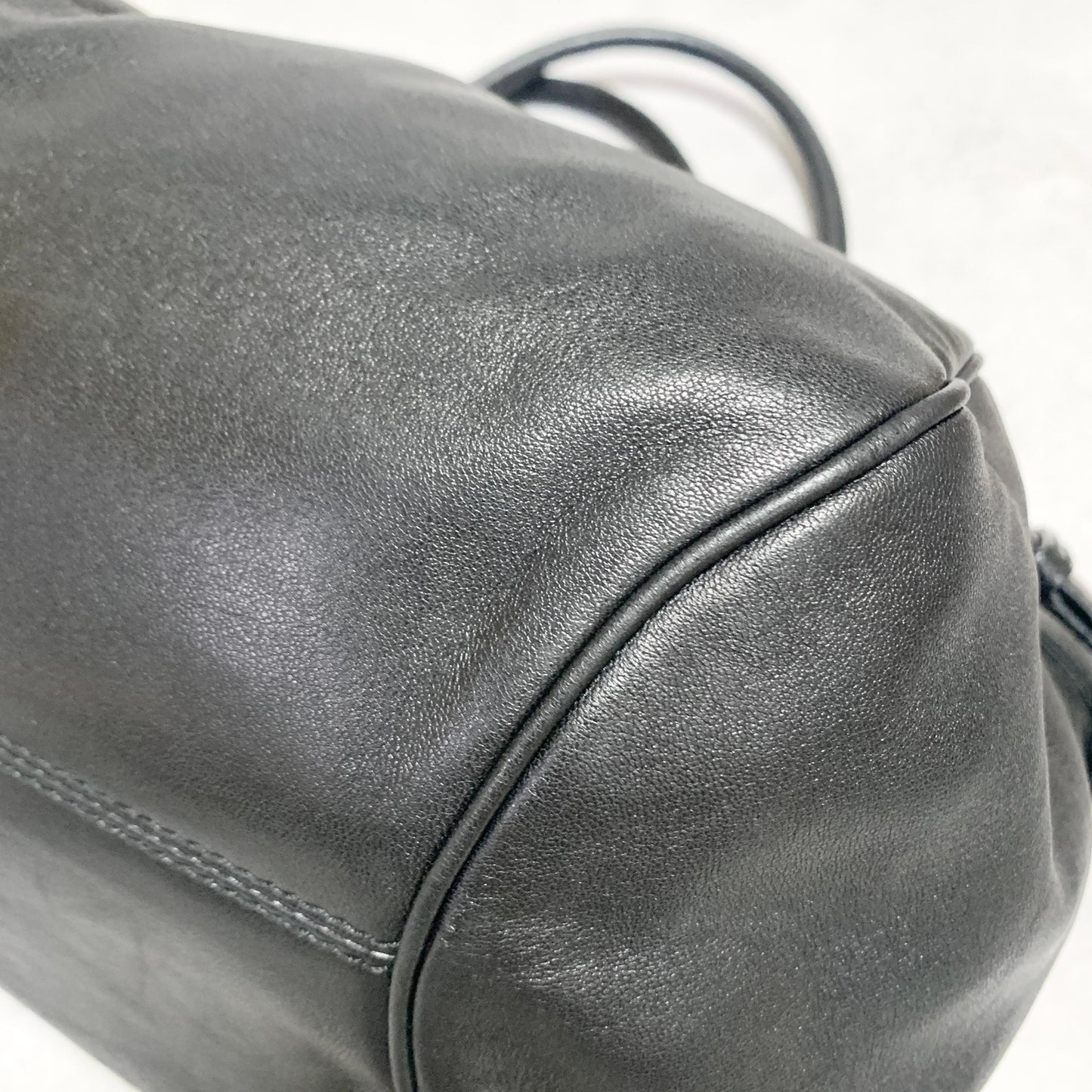 Salvatore Ferragamo Bag Gancini Hand Tote Purse Leather Black Silver Authentic