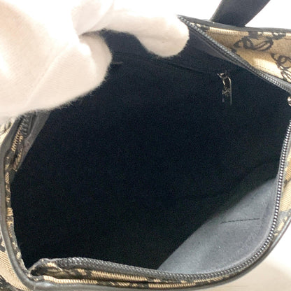LOEWE Bag Anagram Hand Tote Purse Canvas Leather Beige Black Silver Authentic