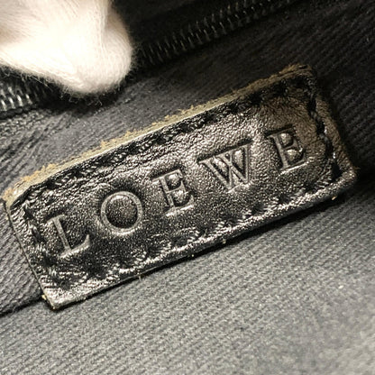 LOEWE Bag Anagram Hand Tote Purse Canvas Leather Beige Black Silver Authentic