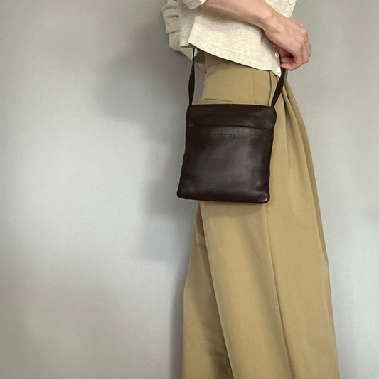 LOEWE Bag Anagram Shoulder Purse Leather Brown  Used Women's Authentic