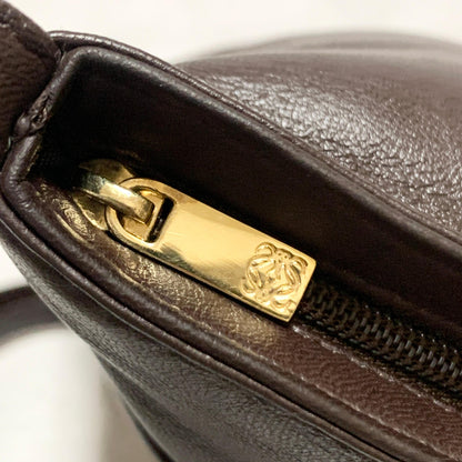 LOEWE Bag Anagram Shoulder Purse Leather Brown  Used Women's Authentic