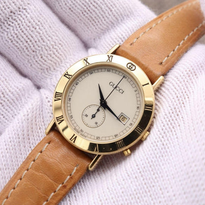 GUCCI 3800Jr Quartz Watch Wristwatch Gold Women's Authentic