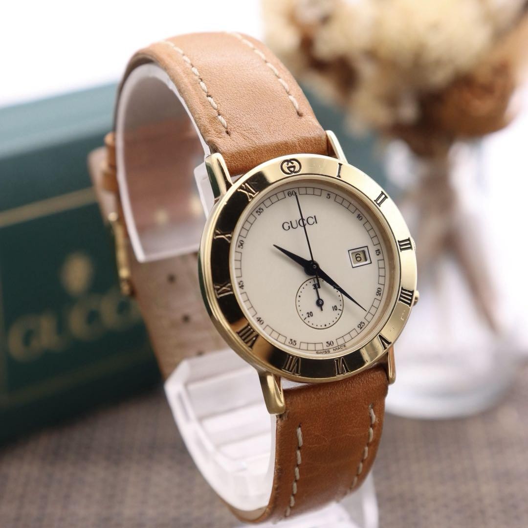 GUCCI 3800Jr Quartz Watch Wristwatch Gold Women's Authentic