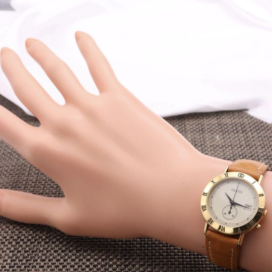 GUCCI 3800Jr Quartz Watch Wristwatch Gold Women's Authentic