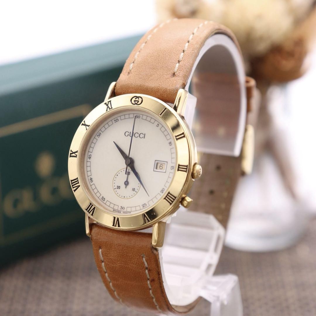 GUCCI 3800Jr Quartz Watch Wristwatch Gold Women's Authentic