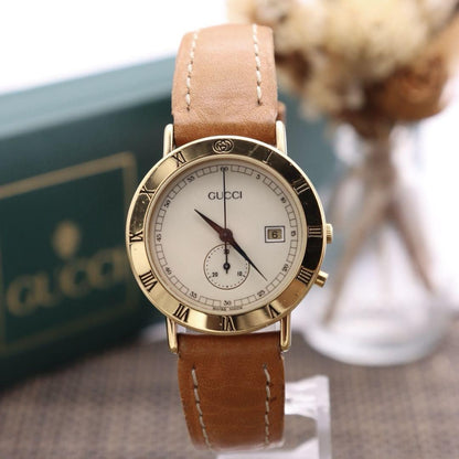 GUCCI 3800Jr Quartz Watch Wristwatch Gold Women's Authentic