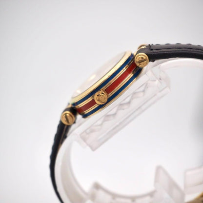 GUCCI Quartz Watch Wristwatch White Blue Black Women's Authentic