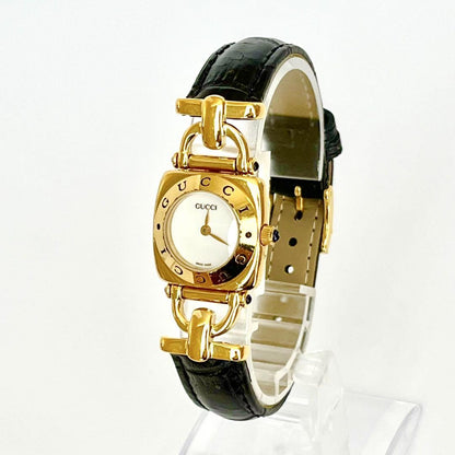 GUCCI 6300L Quartz Watch Wristwatch Gold Women's Authentic