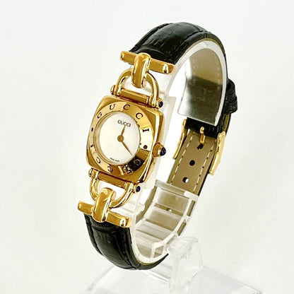 GUCCI 6300L Quartz Watch Wristwatch Gold Women's Authentic