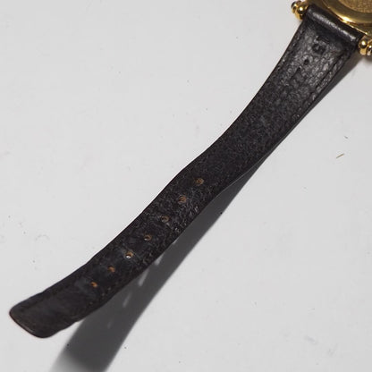 GUCCI Quartz Watch Wristwatch Gold Dark Brown Women's Authentic