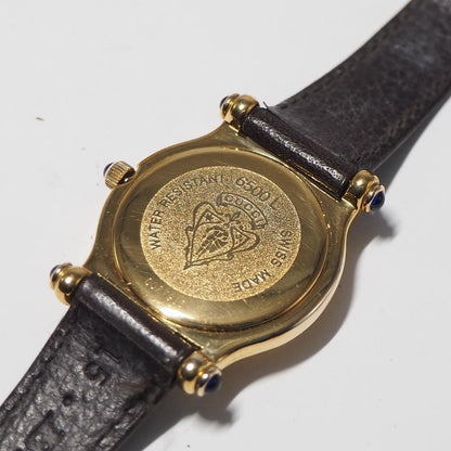 GUCCI Quartz Watch Wristwatch Gold Dark Brown Women's Authentic
