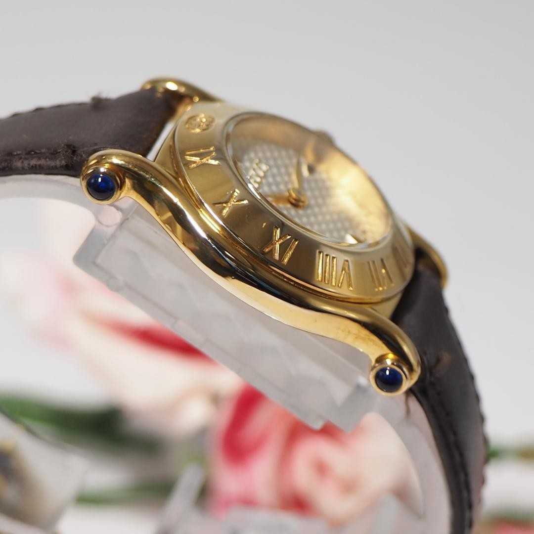 GUCCI Quartz Watch Wristwatch Gold Dark Brown Women's Authentic