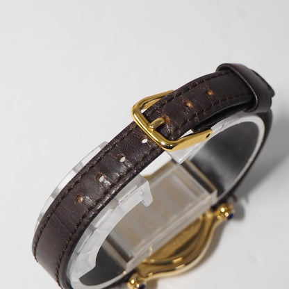 GUCCI Quartz Watch Wristwatch Gold Dark Brown Women's Authentic