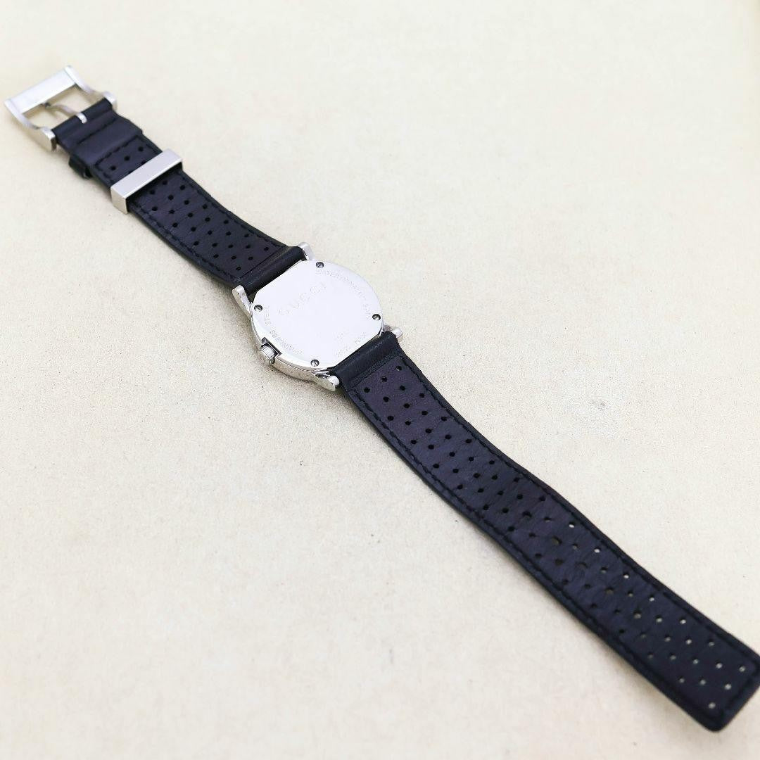 GUCCI 101L Quartz Watch Wristwatch Silver Black Women's Authentic