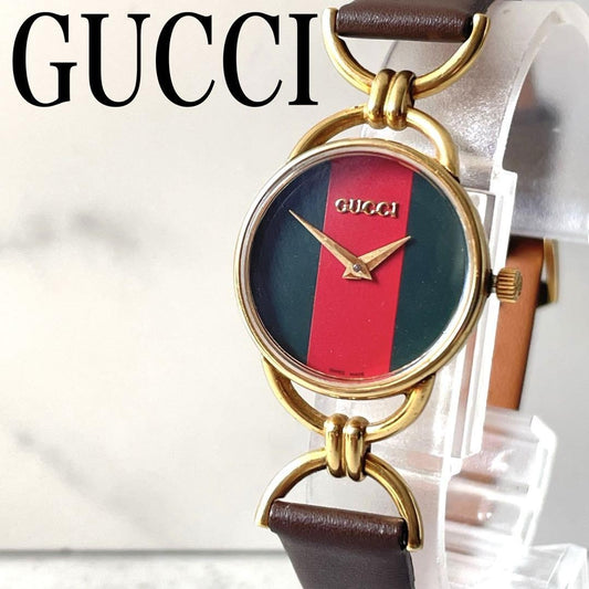 GUCCI 6000.2.L Quartz Watch Wristwatch Sherry Line Gold Women's Authentic