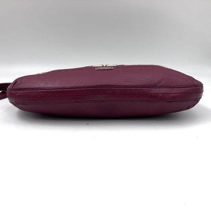 COACH Shoulder Bag Purse Signature Canvas Leather Beige Red Authentic