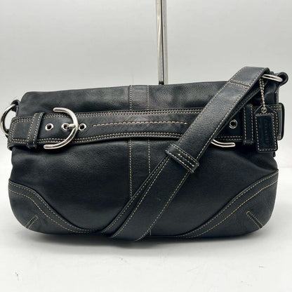 COACH Shoulder Bag Purse 2way Leather Black Authentic