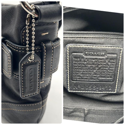 COACH Shoulder Bag Purse 2way Leather Black Authentic