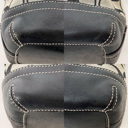 COACH Shoulder Bag Purse Signature 9363 Canvas Leather Navy Authentic