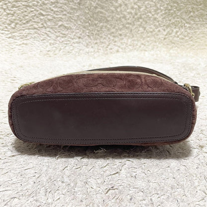 COACH Shoulder Bag Purse Signature Canvas Leather Suede Authentic