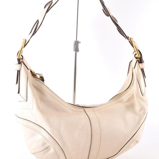 COACH Shoulder Bag Purse White Authentic