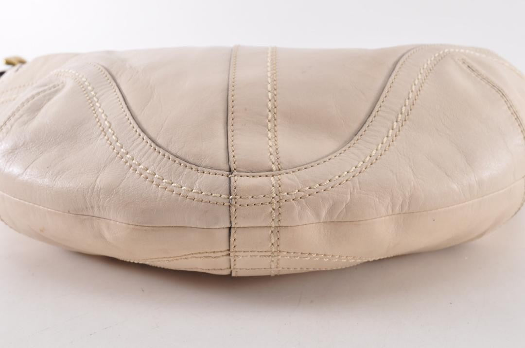 COACH Shoulder Bag Purse White Authentic