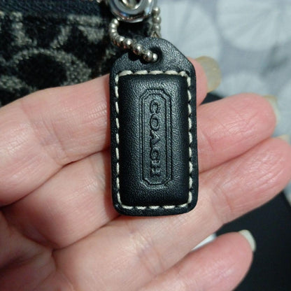 COACH Accessory Pouch Hand Pouch Signature Black Authentic