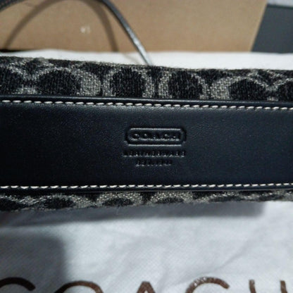 COACH Accessory Pouch Hand Pouch Signature Black Authentic