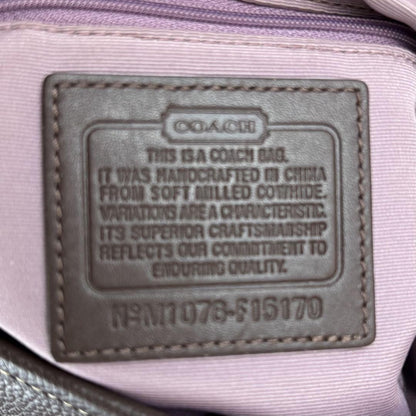 COACH Shoulder Bag Purse Turn Lock Leather Dark Brown Authentic