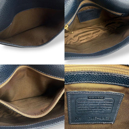 COACH Shoulder Bag Purse Turn Lock 4401 Old Leather Navy Authentic