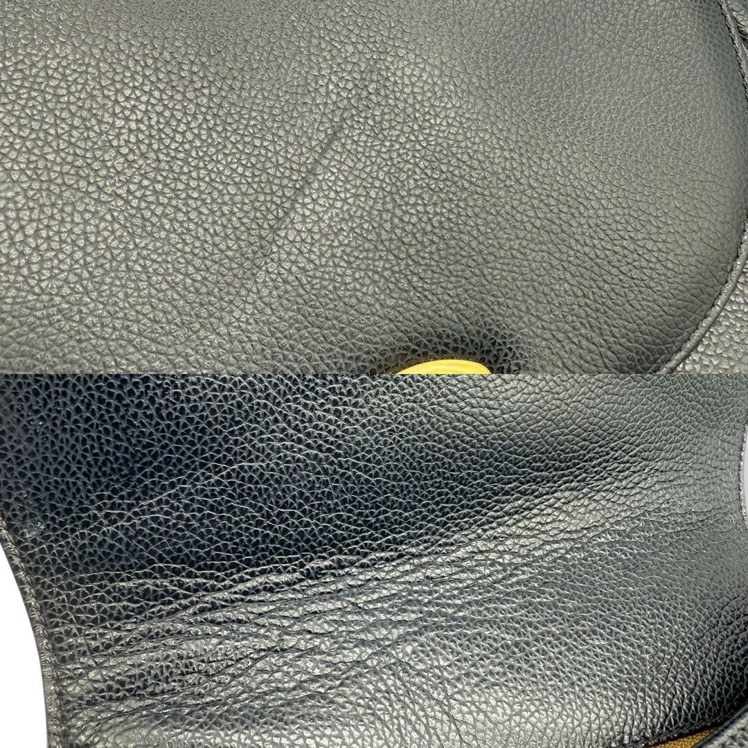 COACH Shoulder Bag Purse Turn Lock 4401 Old Leather Navy Authentic