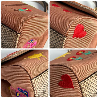 Dolce & Gabbana Hand Shoulder Bag Tote Purse 2way Canvas Pink Authentic