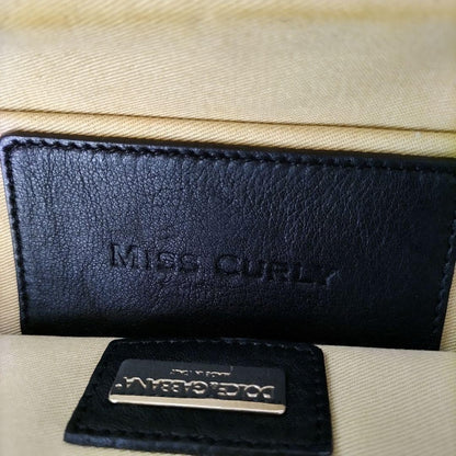 Dolce & Gabbana Shoulder Bag Purse Leather Black Authentic