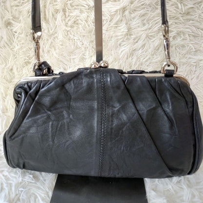 Dolce & Gabbana Shoulder Bag Purse Leather Black Authentic