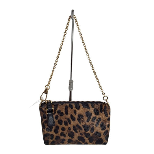 Dolce & Gabbana Hand Bag Tote Purse Leopard Brown Black Authentic