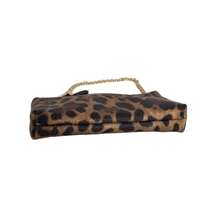 Dolce & Gabbana Hand Bag Tote Purse Leopard Brown Black Authentic