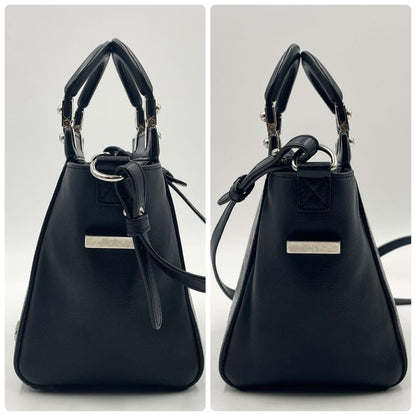 GIVENCHY Hand Shoulder Bag Tote Purse 2way HDG Leather Black Authentic