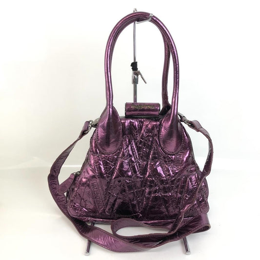Valentino Hand Shoulder Bag Tote Purse Purple Authentic