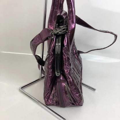 Valentino Hand Shoulder Bag Tote Purse Purple Authentic
