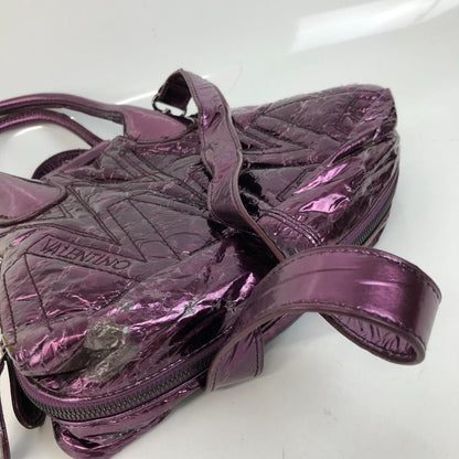 Valentino Hand Shoulder Bag Tote Purse Purple Authentic
