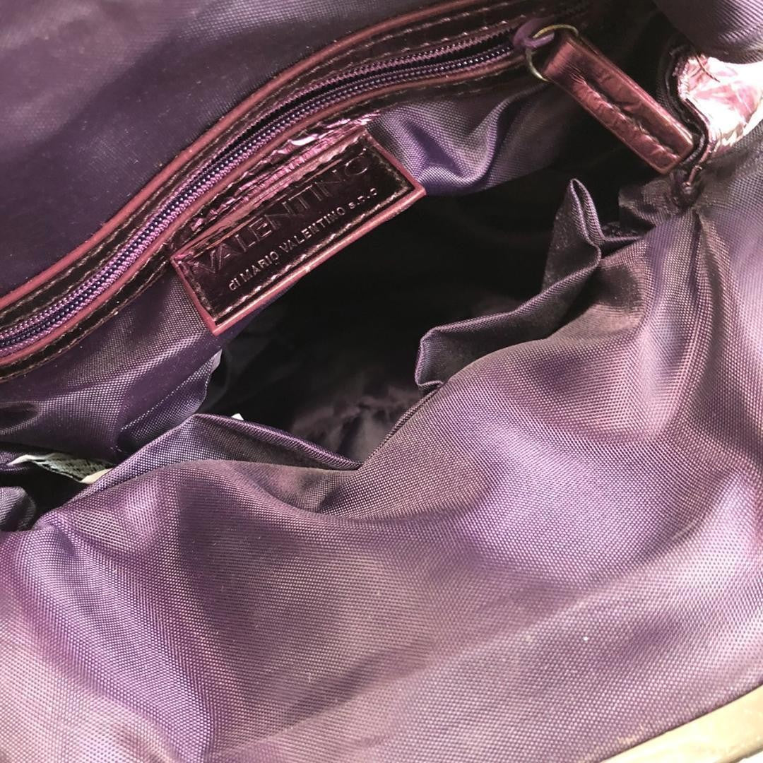 Valentino Hand Shoulder Bag Tote Purse Purple Authentic