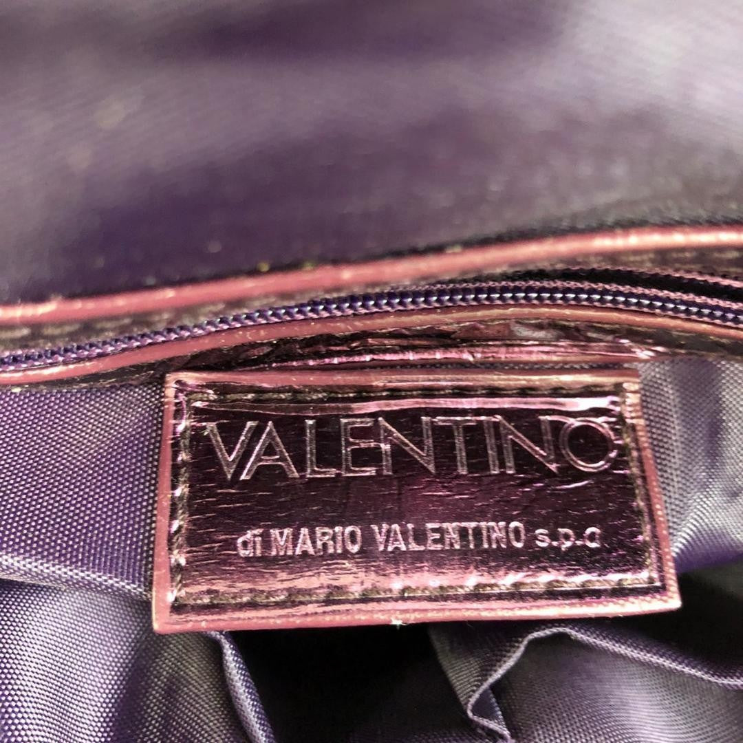 Valentino Hand Shoulder Bag Tote Purse Purple Authentic