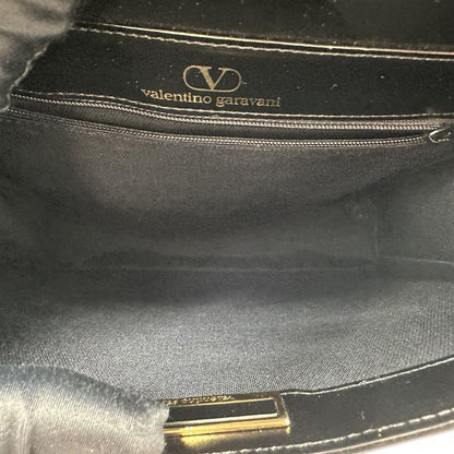 Valentino Garavani Hand Bag Tote Purse Patent Leather Black Authentic