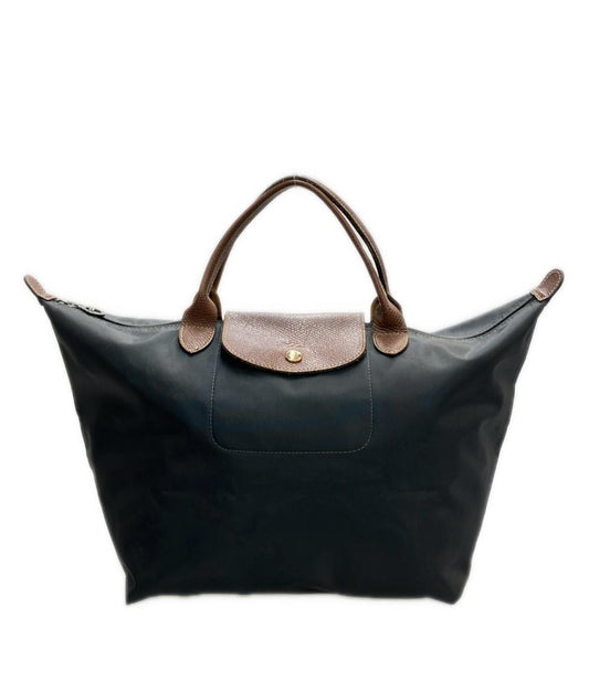 Longchamp Hand Bag Tote Purse Le Pliage Gray Authentic