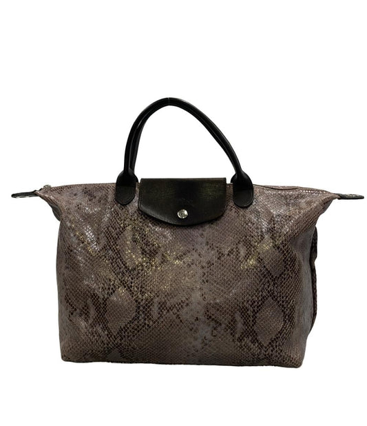 Longchamp Hand Shoulder Bag Tote Purse 2way Le Pliage Brown Authentic