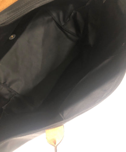 Longchamp Hand Bag Tote Purse Le Pliage Black Brown Authentic