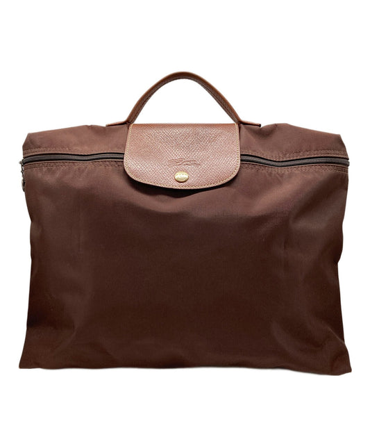 Longchamp Hand Bag Tote Purse Le Pliage Nylon Brown Authentic