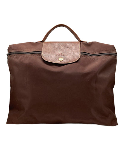 Longchamp Hand Bag Tote Purse Le Pliage Nylon Brown Authentic
