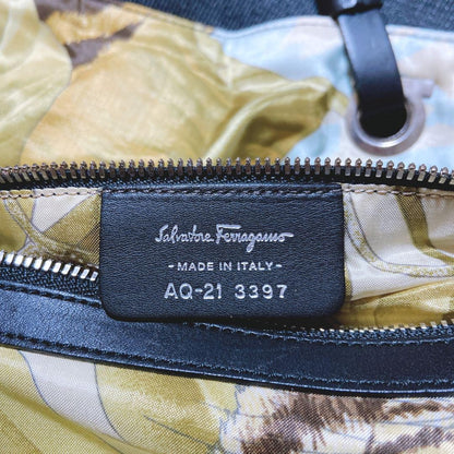 Salvatore Ferragamo Hand Bag Tote Purse Gancini Multicolor Authentic